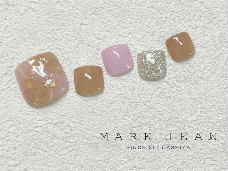 春　大理石　ラメ　ネイル