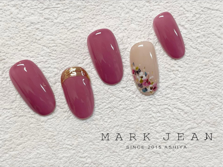 春　押し花　ピンク　ネイル