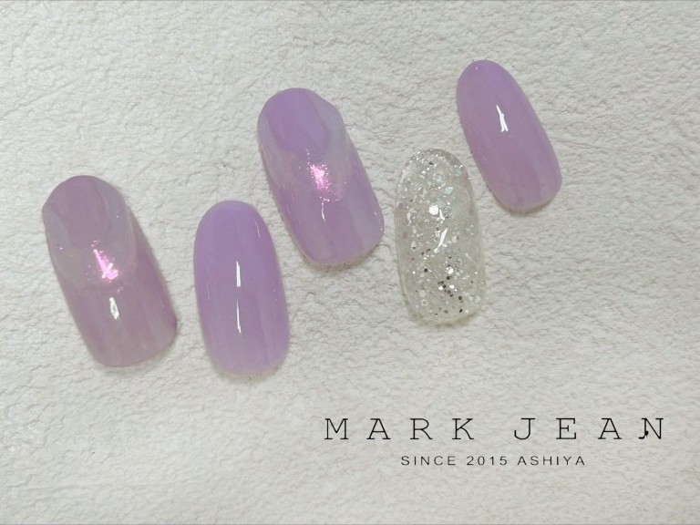 オーロラ ラメ ぷっくり ネイル