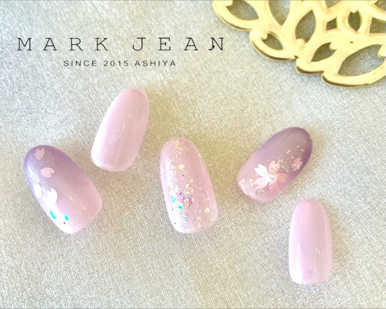 春　フラワー　さくら　ピンク＆パープル